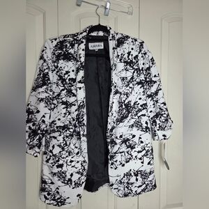 Women's Artistic Black and White Blazer